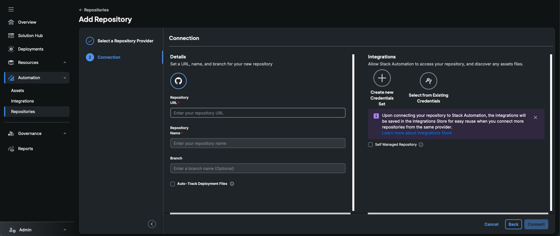 Connection details and integrations